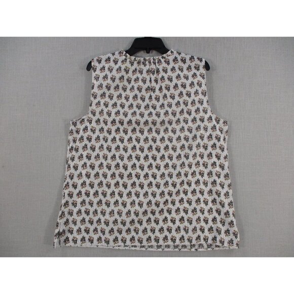 Talbots Womens Sleeveless Floral Blouse XL - Cotton & Polyester Blend - Picture 6 of 8